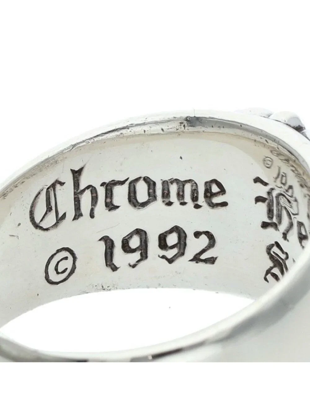 Chrome Hearts Flrl Floral Cross Silver Ring